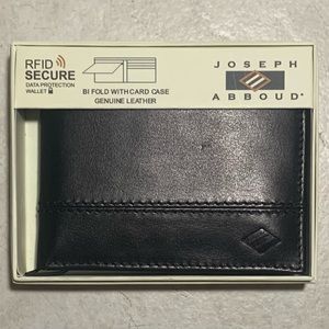 Joseph Abboud Black Bi Fold Wallet With Card Case Genuine Leather